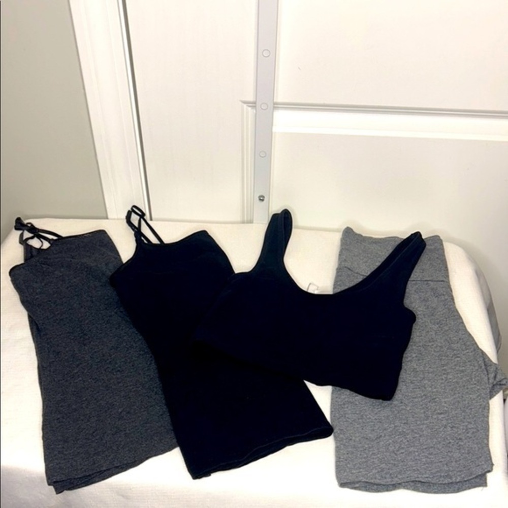 Ambiance Women's Tank Tops - Black and Gray Free Shorts and bra